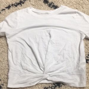 A cropped white t